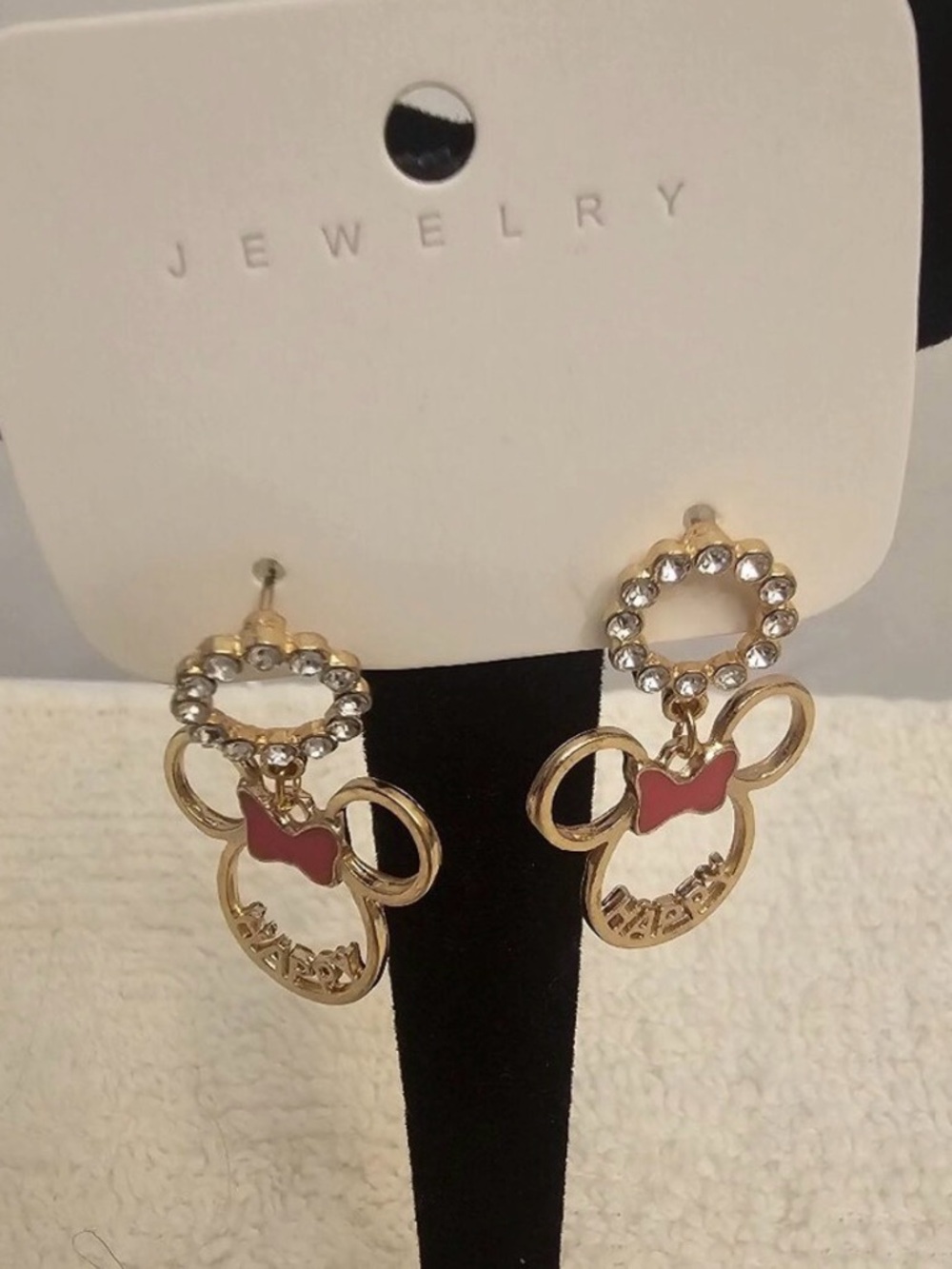 Gold  Earrings new happy Minnie mouse